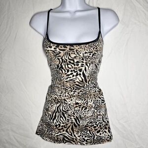 Vintage y2k animal print mcbling form fit tank top
